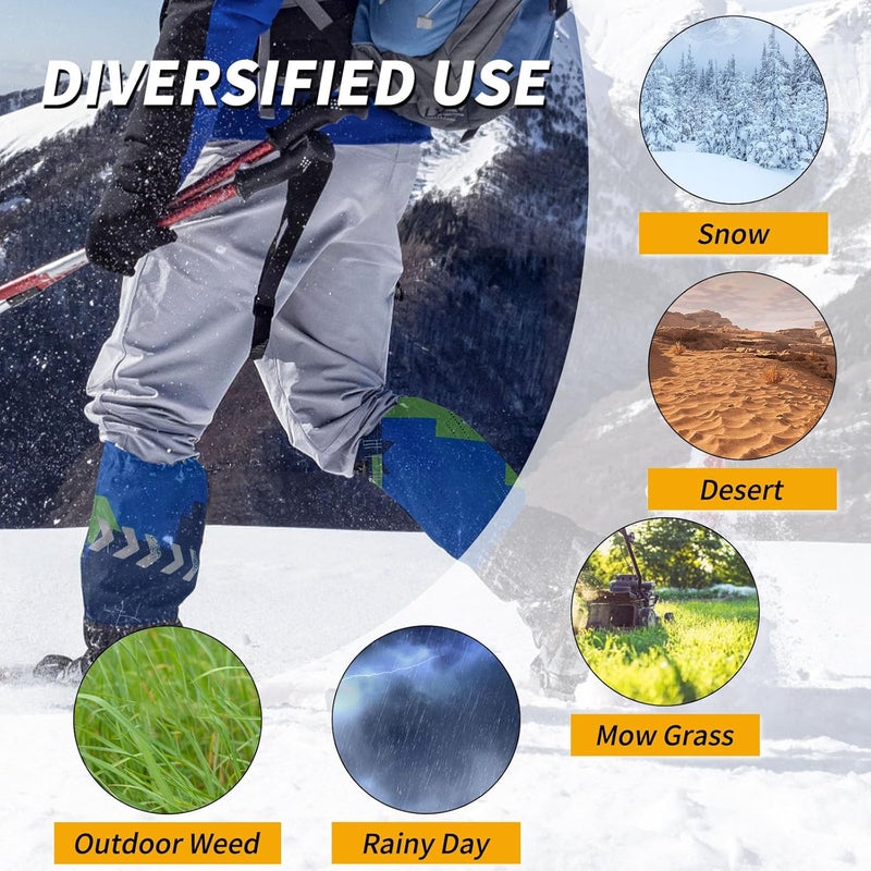 HIGH EXPERIENCE Store حماة الساقين 100% مقاومة للماء قابلة للتعديل لحماية الأحذية من الثلوج للنساء والرجال، غطاء حذاء للمشي والتسلق والصيد - Image 3